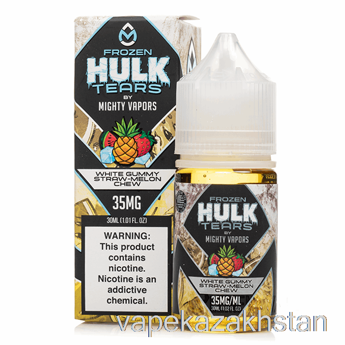 Vape Kazakhstan Frozen White Gummy Straw Melon Chew - Hulk Tears Salts - 30mL 50mg